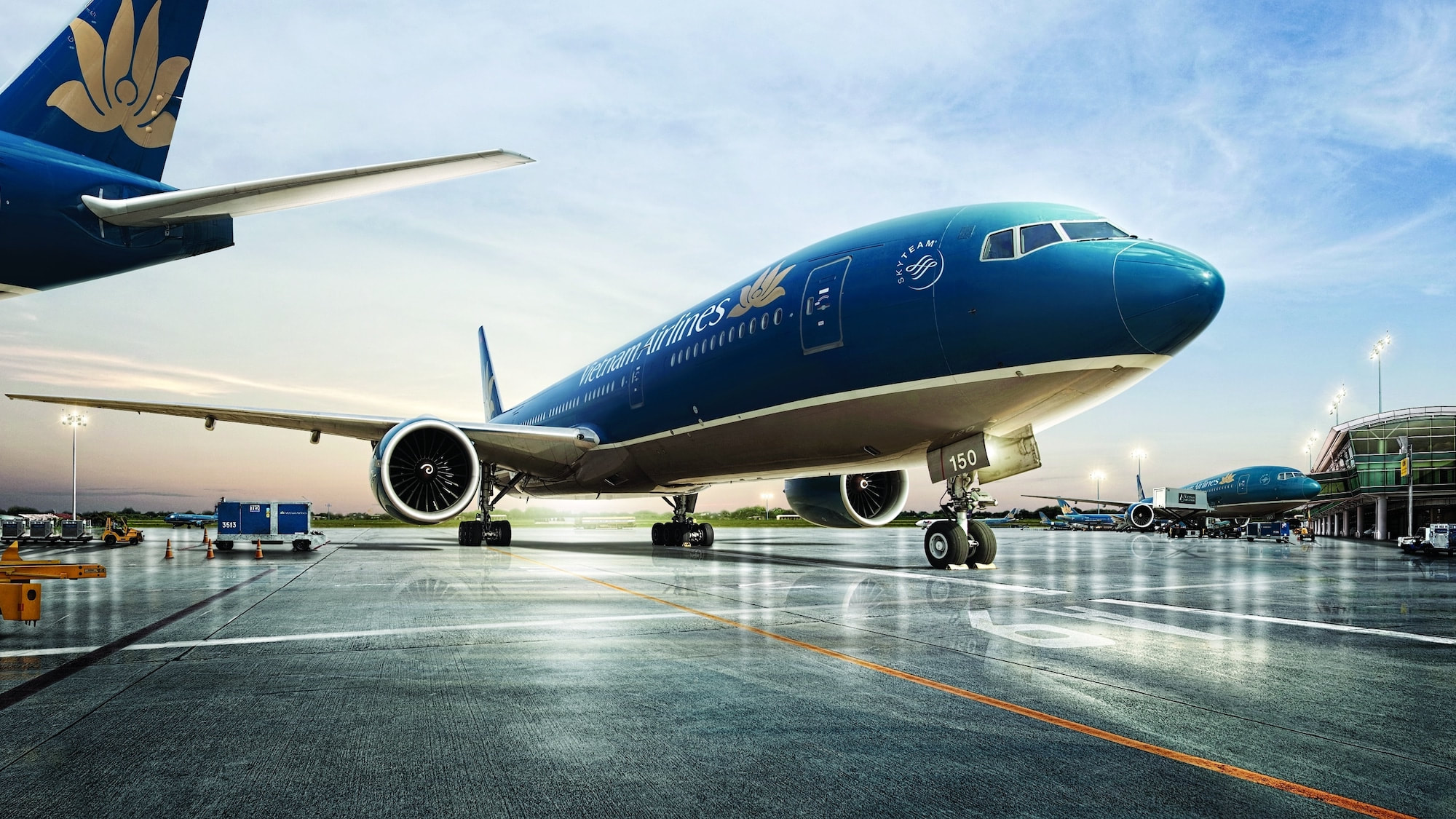 Vietnam Airlines aircraft on the airport apron